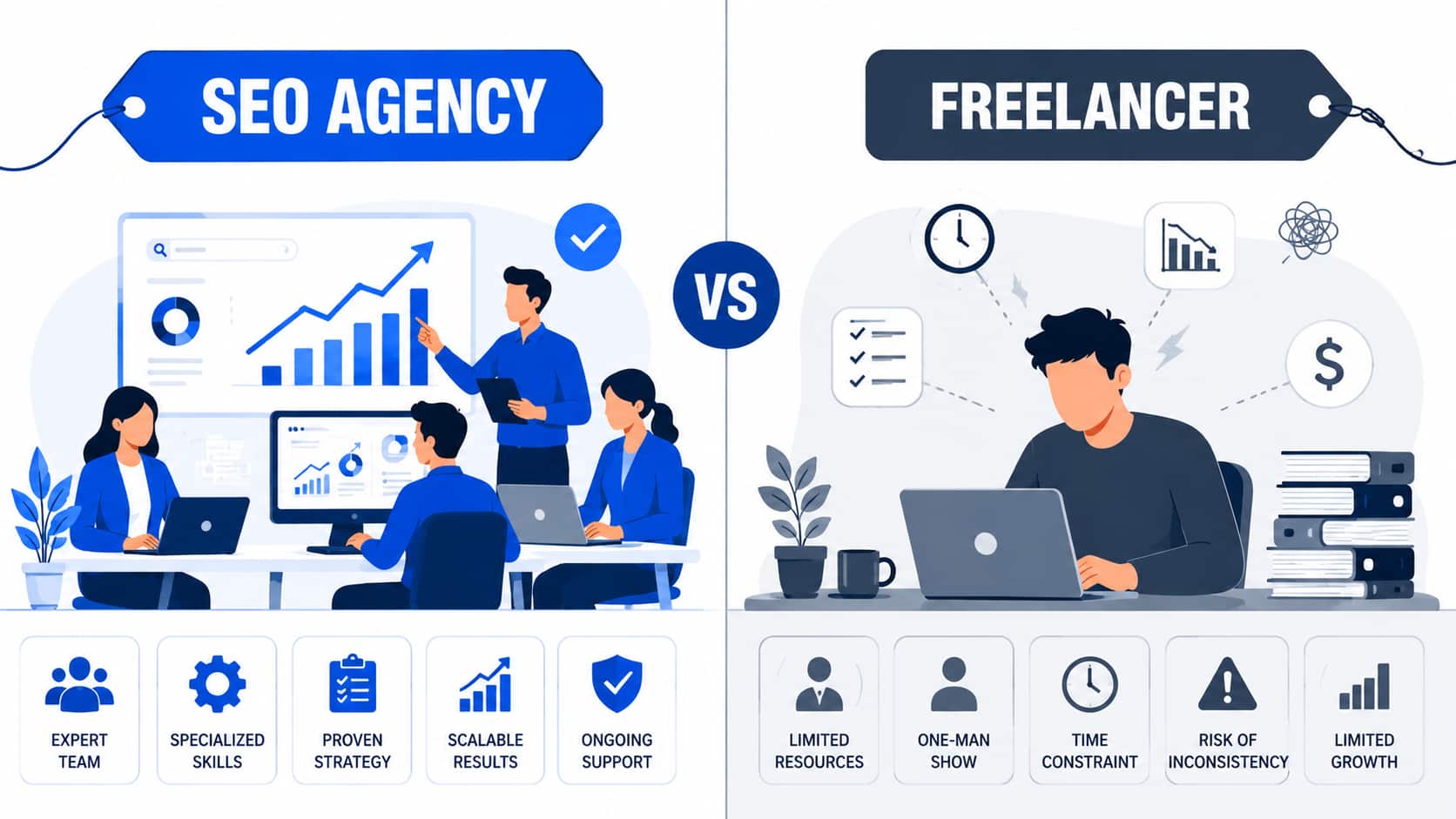 SEO company vs freelancer comparison for Ghaziabad businesses