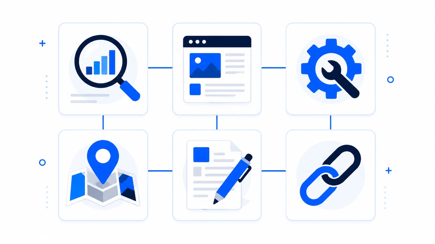 What an SEO company in Ghaziabad does — keyword research, on-page, technical, local SEO, content, link building