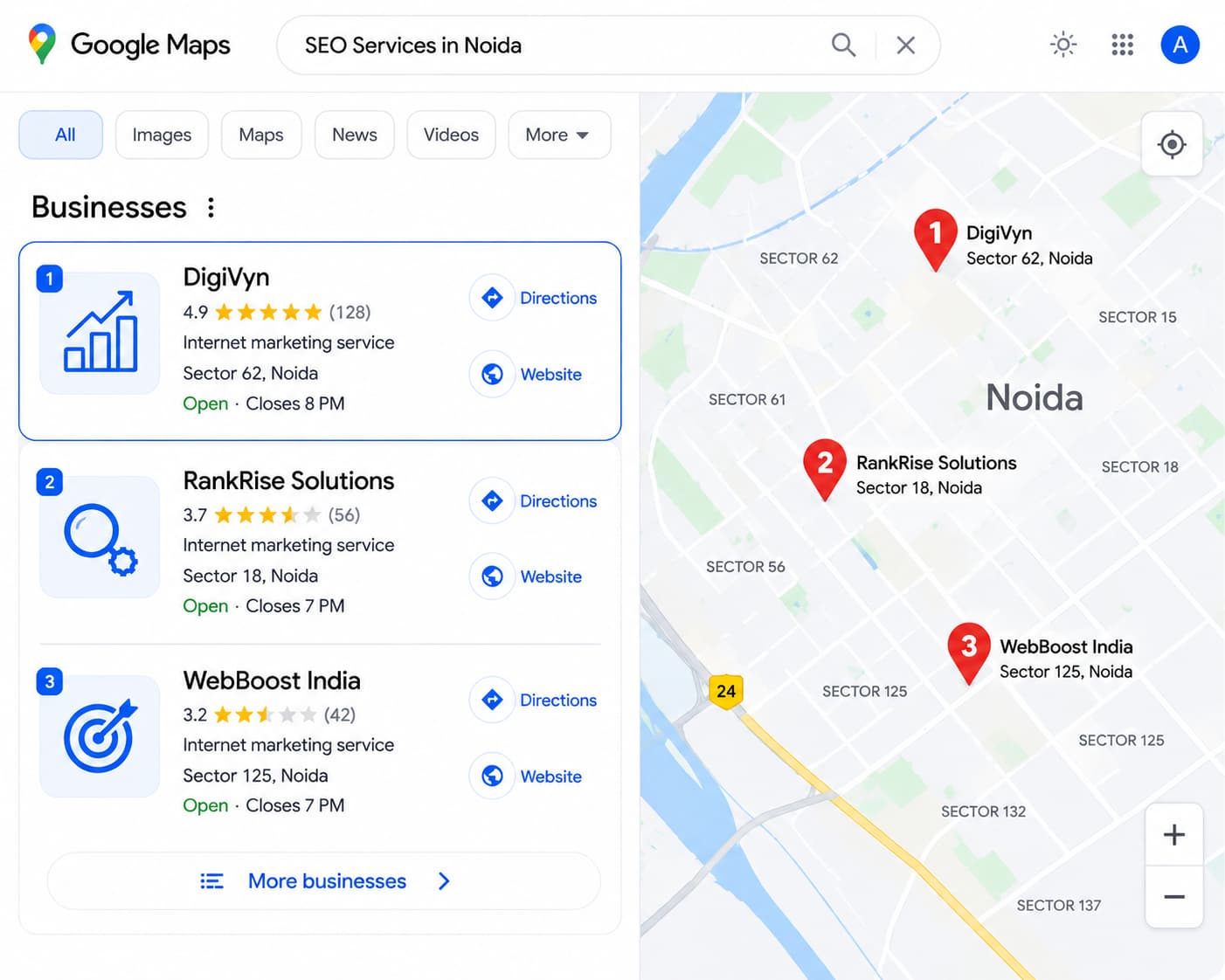 Local SEO Services in Noida — Google Maps local pack optimization for Noida businesses